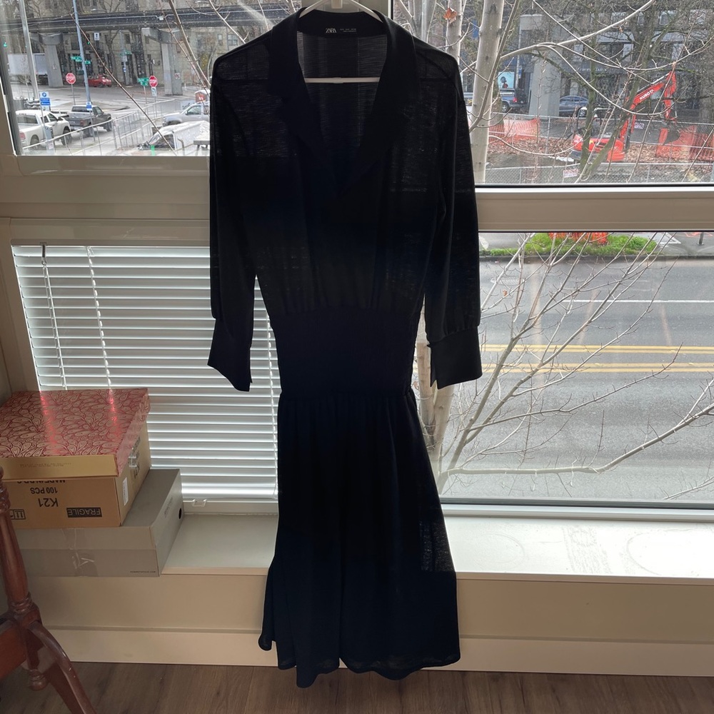 Cute black zara shirt dress
